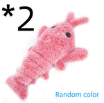 Pet Toys Electric Jumping Shrimp USB Charging Simulation Lobster Funny Cat Plush Pets Toy